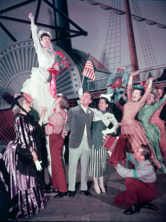 Actress Allyn Mclerie, Eddie Albert Mary Mccarty and Cast of the Play "Miss Liberty"
