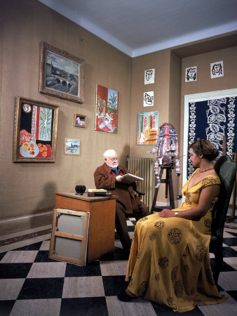 Artist Henri Matisse Sketching Model Carmen Leschennes