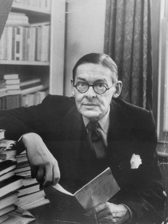 Portrait of American-Born Poet and Dramatist T.S. Eliot in His Study