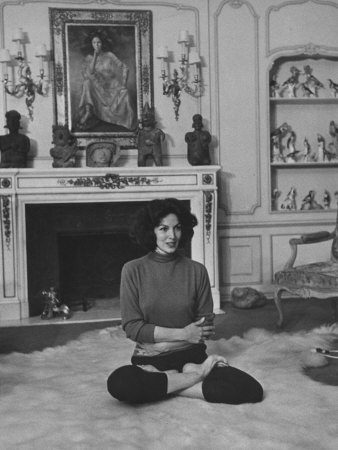 Mexican Actress Maria Felix Doing Yoga Exercises
