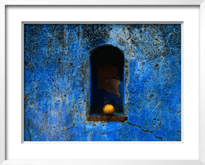 The Weathered Blue Facade to Santa Maria Tonantzintla,Puebla, Mexico