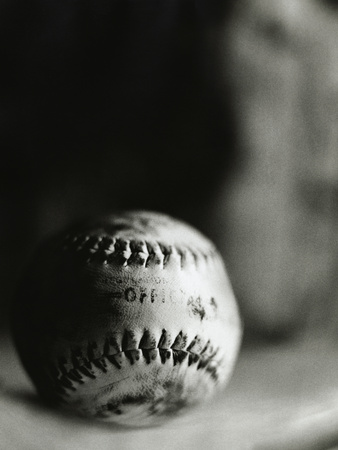 Close-up of a Worn Baseball