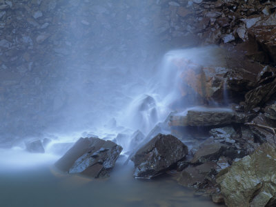 Cascading Water on Rocks Below Fall Creek Falls, Fall Creek Falls State Park, Tennessee, USA