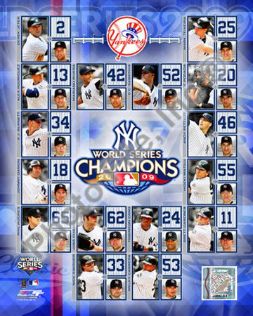 2009 New York Yankees World Series Champions Poster