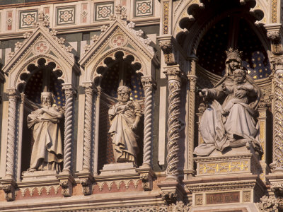 Detail of the Facade of the Duomo Santa Maria Del Fiore, Florence, Tuscany, Italy