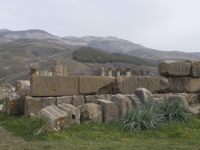 Inscriptions at the Roman Site of Djemila, UNESCO World Heritage Site, Algeria