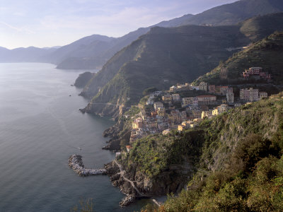 Riomaggiore, Traditional Fishing Village, and Coastline of Cinque Terre, Liguria, Italy