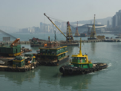 Land Reclamation Project in Victoria Harbour, Hong Kong, China