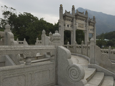 Gates to the Po Lin Monastery, Lantau Island, Hong Kong, China
