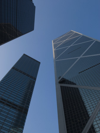 Skyscrapers, Bank of China Building on the Right, Central, Hong Kong, China