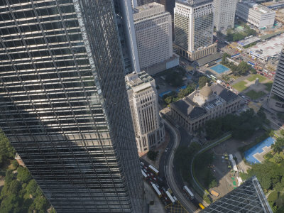 Looking Down on the Cheung Kong Centre and Statue Square, Central, Hong Kong, China