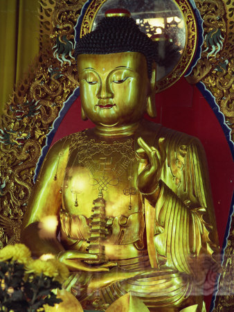 Statue of the Buddha, Polin Temple and Monastery, Lantau Island, Hong Kong, China