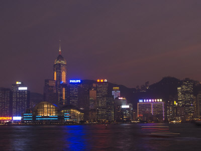 Hong Kong Island Skyline at Dusk, Hong Kong, China