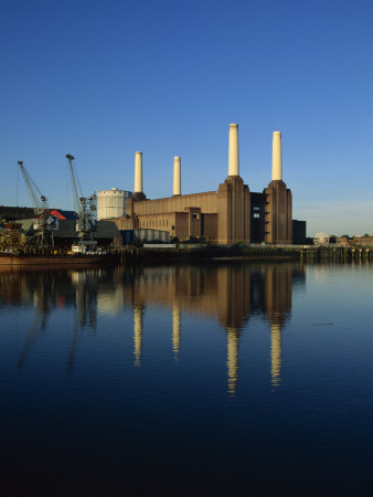 Battersea Power Station reflected