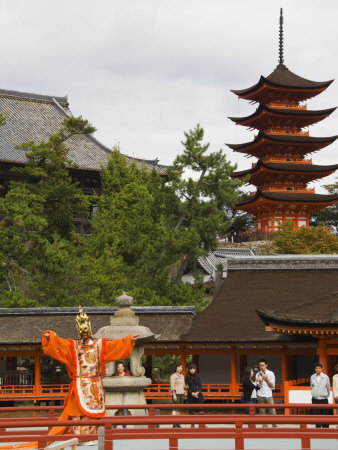 Senjokaku 5 Story Pagoda at Itsukushima Shrine, Miyajima Island, Honshu Island, Japan