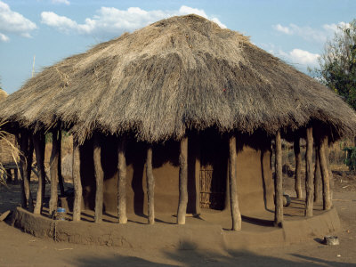 Typical House in Village, Zambia, Africa