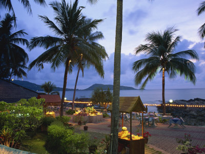 Beach Restaurant at Dusk, Patong, Phuket, Thailand, Southeast Asia