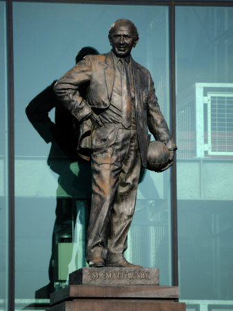 Sir Matt Busby Statue, Manchester United Football Club Stadium, Old Trafford, Manchester, England