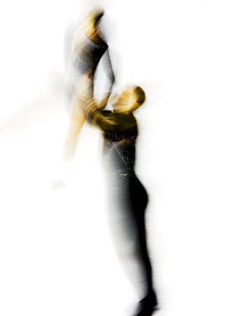 Blurred Action of Pairs Figure Skaters, Torino, Italy