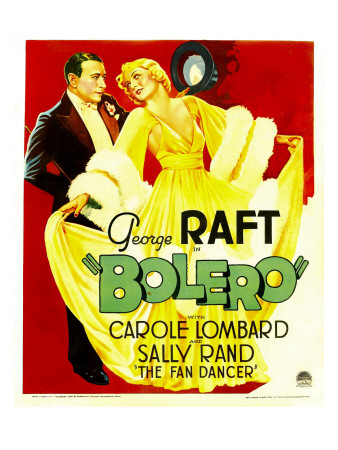 Bolero, George Raft, Carole Lombard on Window Card, 1934