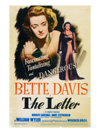 The Letter, Bette Davis on Midget Window Card, 1941