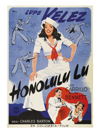 Honolulu Lu, Lupe Velez on Swedish Poster Art, 1941