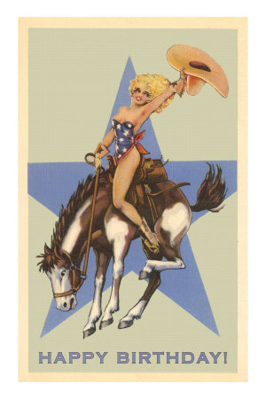 Happy Birthday, Cowgirl on Bronco