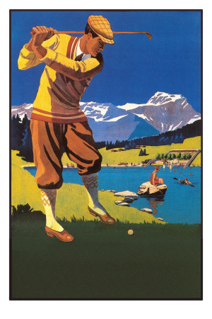 Buy Golfer in Plus-Fours in Mountains at AllPosters.com