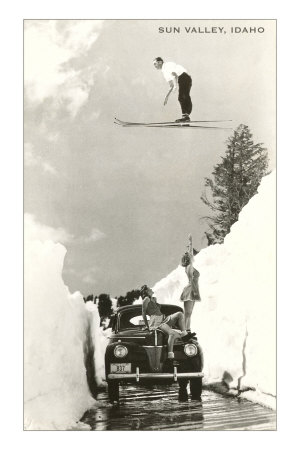 Sun Valley, Idaho, Ski Jumper Over Car