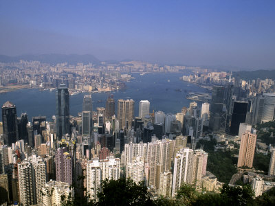Hong Kong and Kowloon Taken from Victoria Peak, China