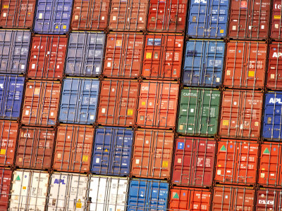 Buy Containers Stacked Together at the Port of Singapore Authority at AllPosters.com