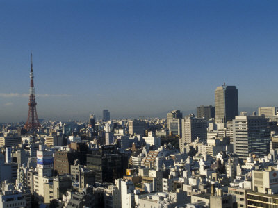 Elevated View of Tokyo Including the Tokyo Tower