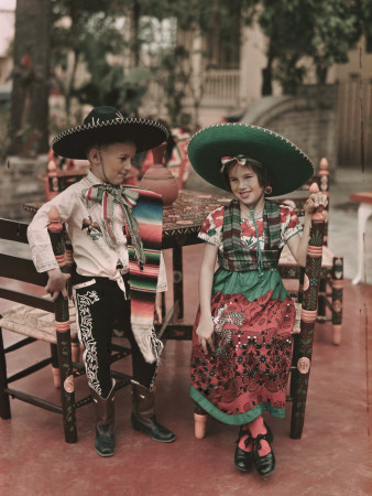 Children in Costume Reenact Colonial Mexican Life During Fiesta Week