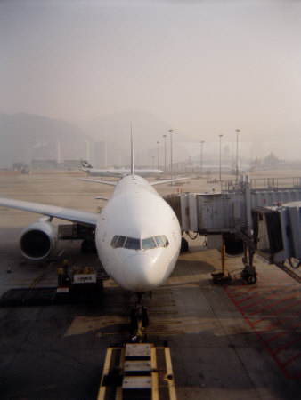 Buy Jumbo Airplane Parked on the Tarmac at the Airport in Hong Kong at AllPosters.com