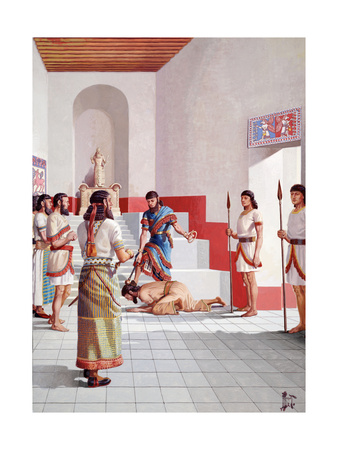 Assyrian King Humiliates a Captured Babylonian King, 1243-1207 B.C