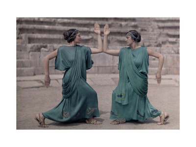 Buy Two Actresses at Delphi Festival Adorn Costumes of Classical Greece at AllPosters.com