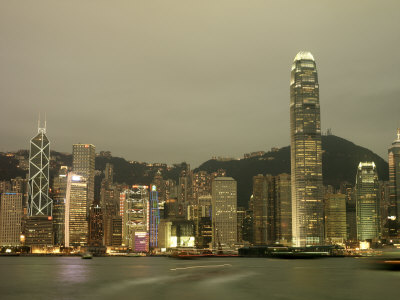 Hong Kong Skyline at Dusk as Seen from Kowloon River