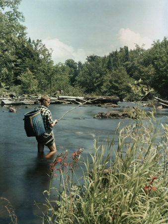 Man Tries His Fishing Luck with an Old-Fashioned Cherry Pole