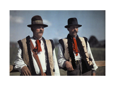 Two Polish Men Dress in Sheepskin Vests for Warmth Against Winds