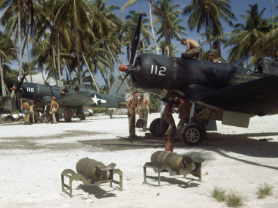 Buy American Ground Crews Prepare Marine Corsairs for Strikes on Japanese at AllPosters.com