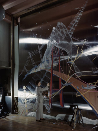 Artist Uses a Sheet of Stainless Steel as a Canvas for a Painting