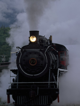 Front View of a Working Locomotive