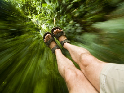 Richard Nowitz on Zip Line Canopy Tour at Pico Bonito National Park