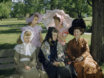 Buy Women and Girls Wearing Period Costumes Depict Russell's Immigrants at AllPosters.com