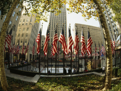 Wide Angle View of Rockefeller Center