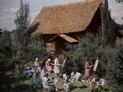 Buy Group of People from a Natchitoches Art Colony,Paint Ouside at AllPosters.com