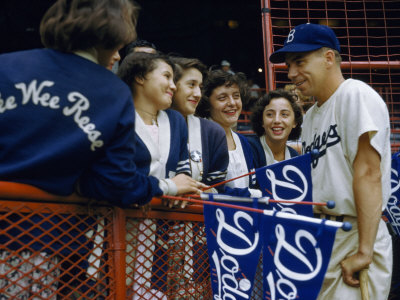 Buy Baseball Fans Talk to Brooklyn Dodgers' Shortstop Pee Wee Reese at AllPosters.com