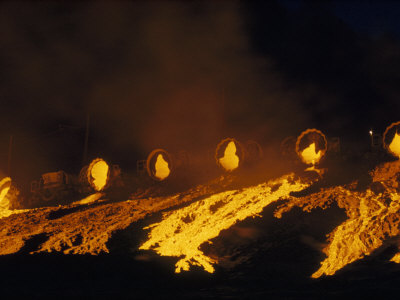 Buy Molten Slag Cascades Down a Hillside at Night at AllPosters.com