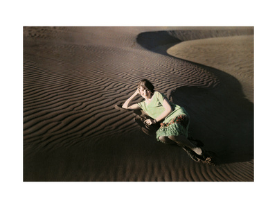 Buy Woman Poses in Rippled Sand Dunes Near Crescent City at AllPosters.com