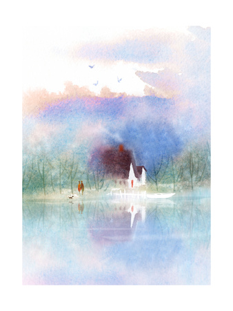 Couple with House on the Lake
